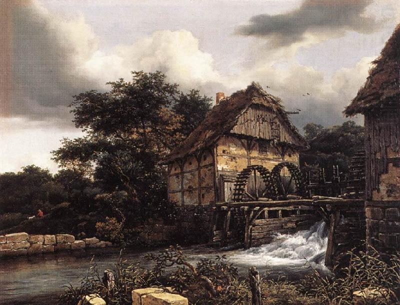 Two Water Mills an Open Sluice, Jacob van Ruisdael